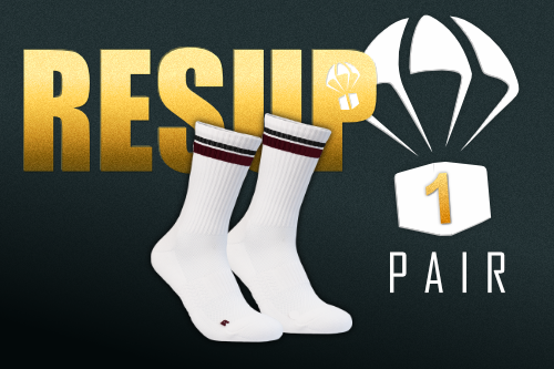 1x Pair Red on Socks